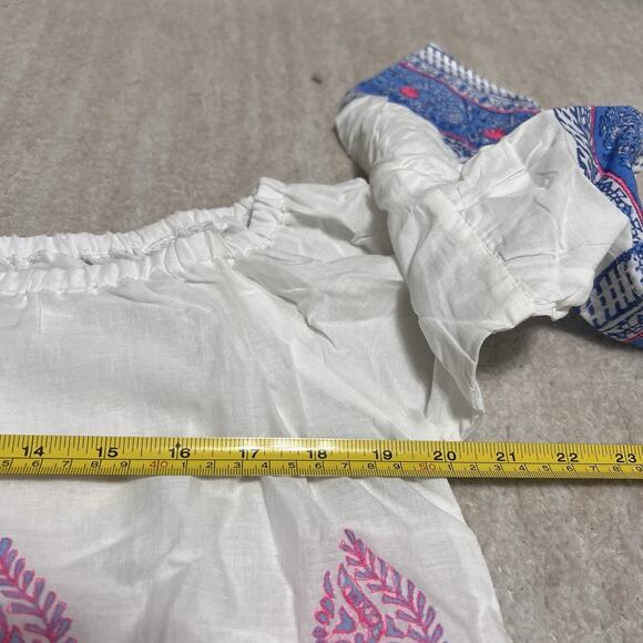 Debbie Katz NWT Size Small Tunic Cover Up Embroidered Bohemian White, Pink, Blue - Picture 6 of 8